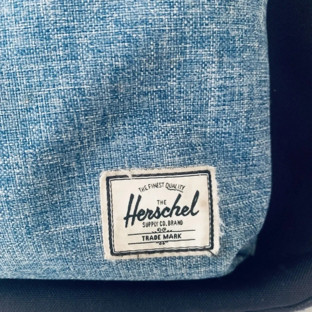 Herschel Supply Company Settlement Navy Backpack with Light Blue Front Pocket